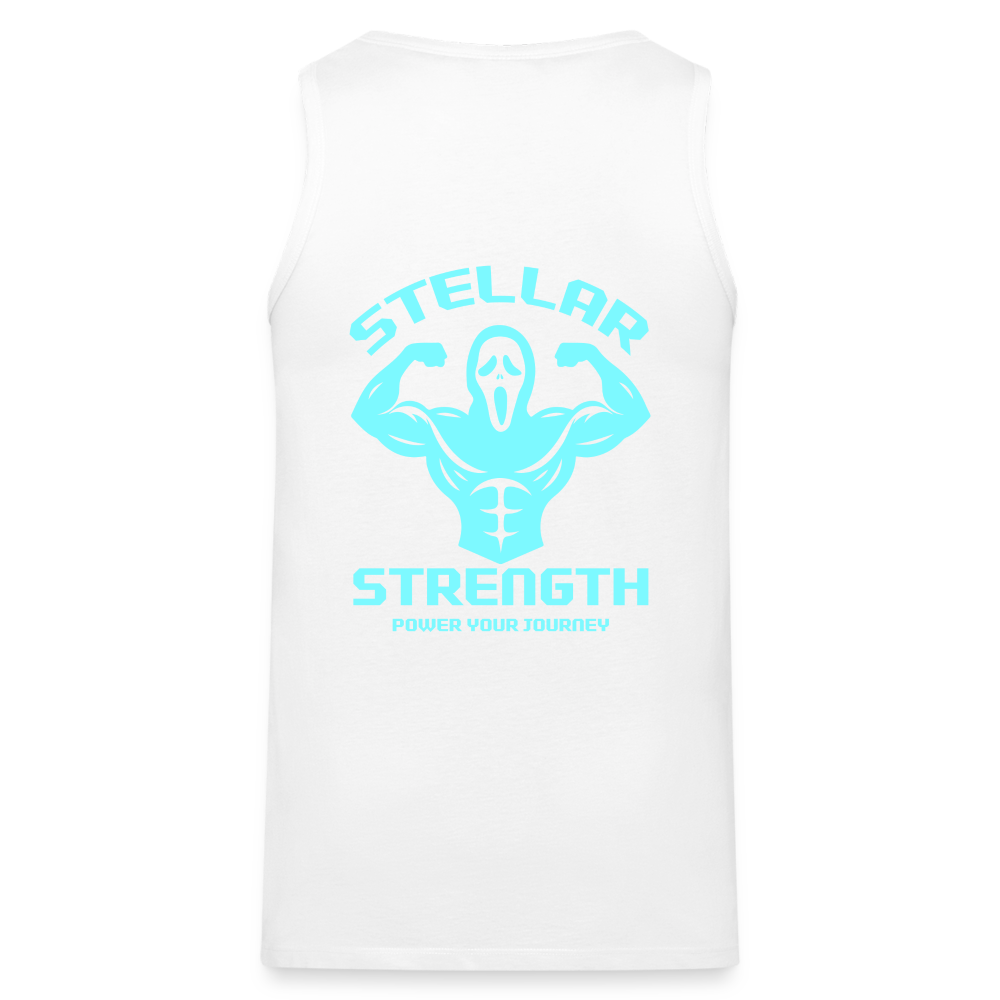 stellar strength flex tank top blue - white