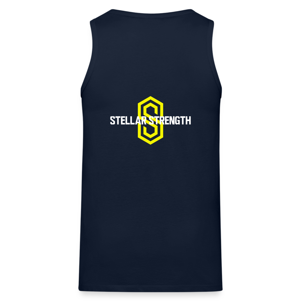 stellar strength fusion tank top yellow - navy