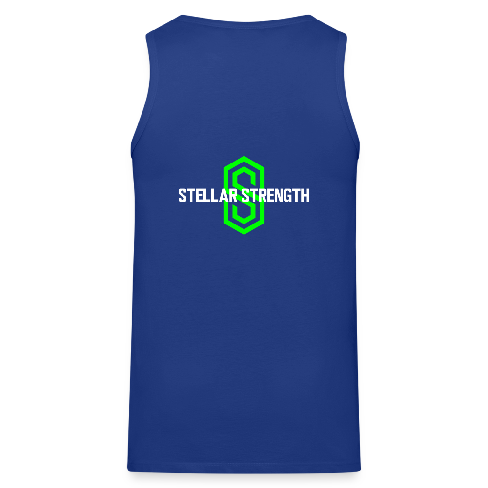 stellar strength fusion tank top green - royal blue