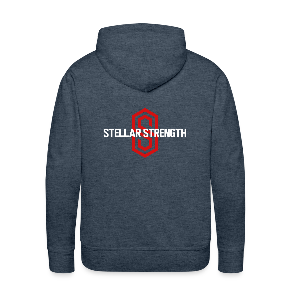Men’s stellar fusion Premium Hoodie red - heather denim