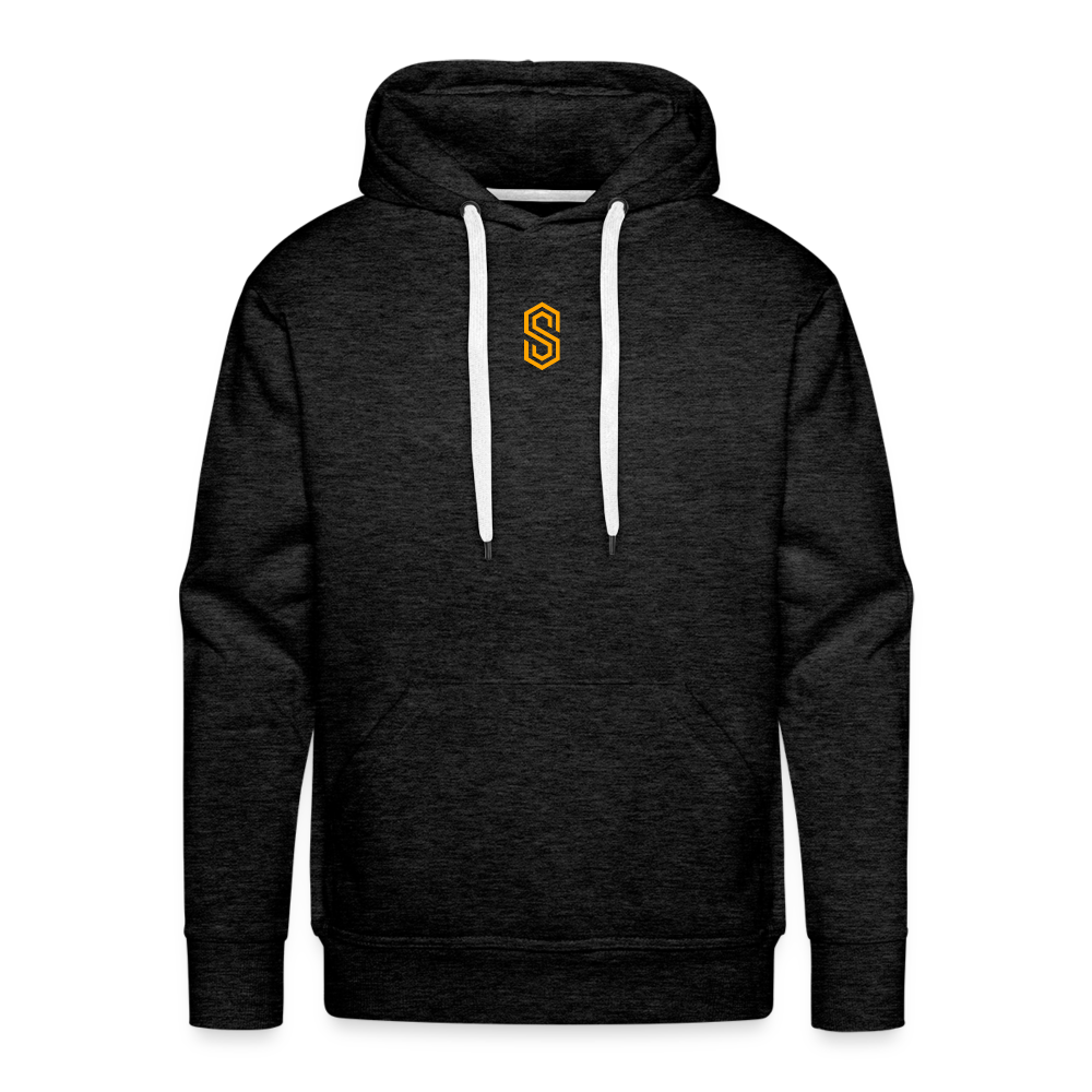 Men’s stellar fusion Premium Hoodie orange - charcoal grey