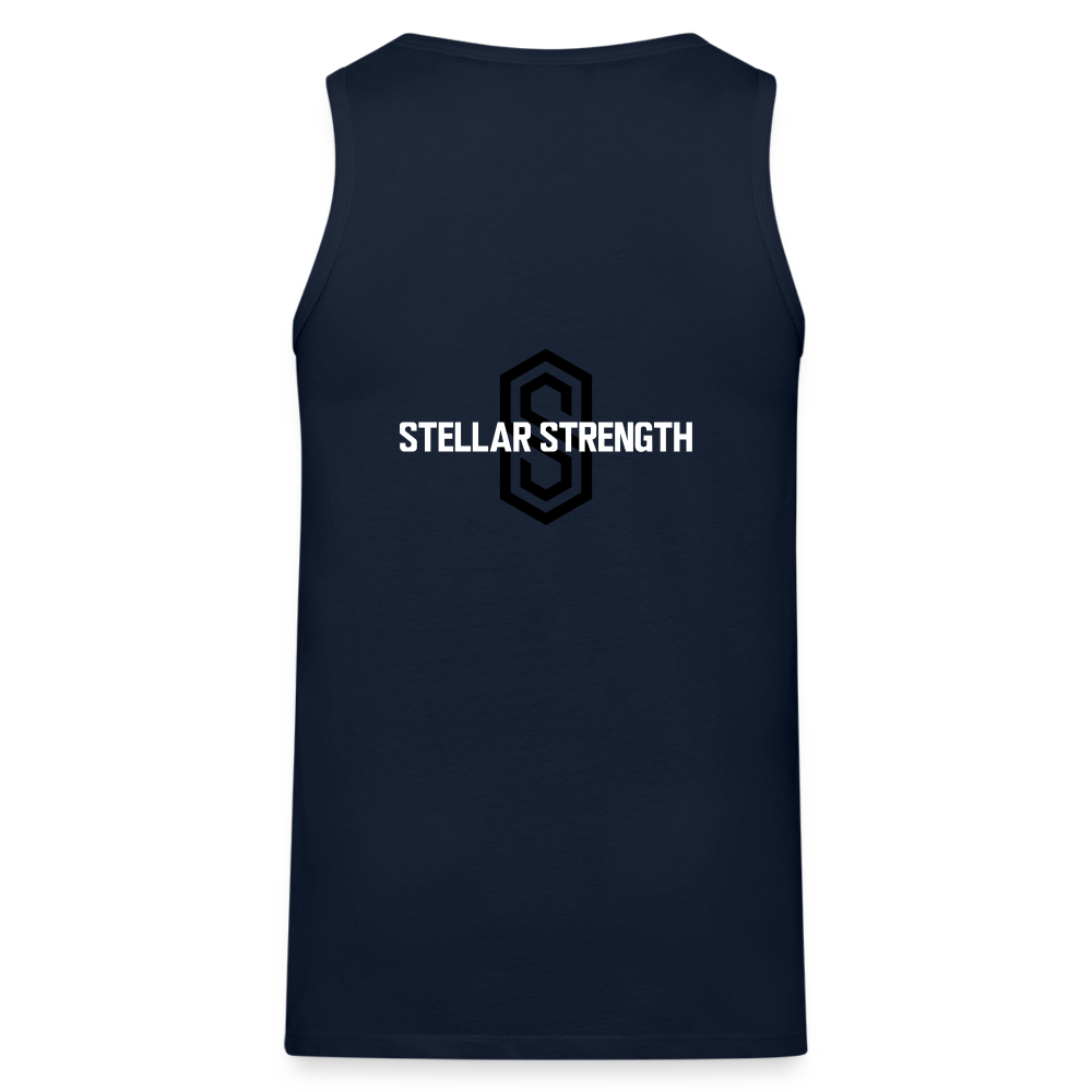 stellar strength fusion tank top black - navy