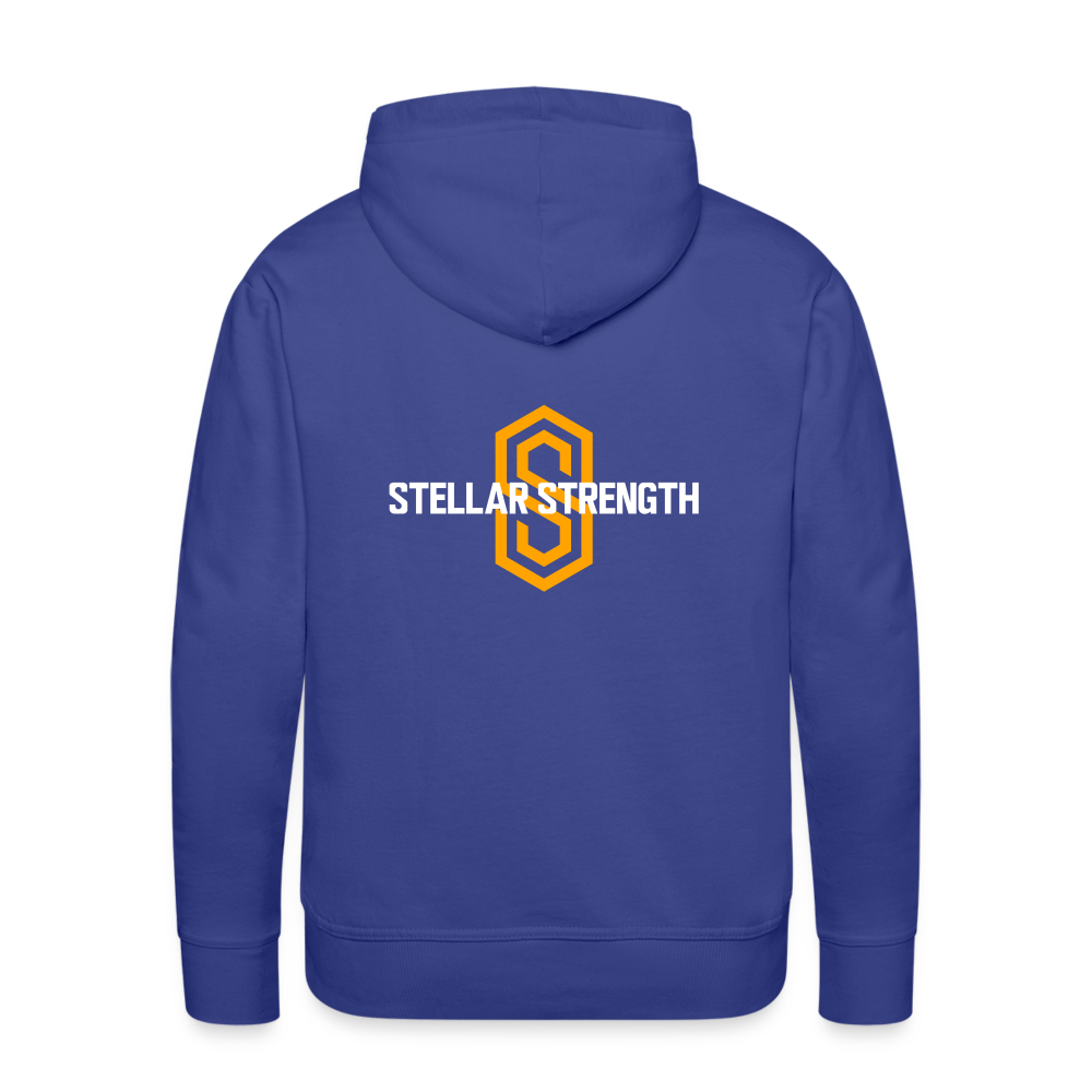 Men’s stellar fusion Premium Hoodie orange - royal blue