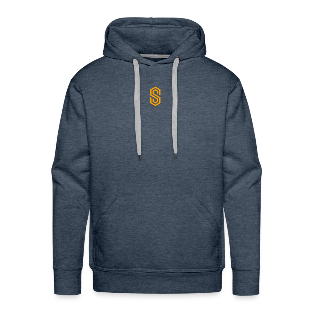 Men’s stellar fusion Premium Hoodie orange - heather denim
