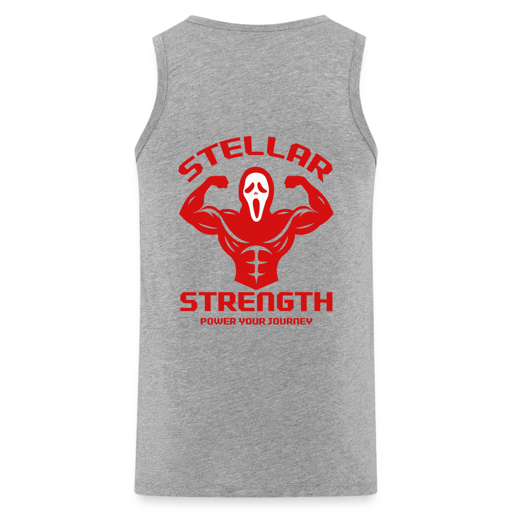 stellar strength flex tank top red - heather grey