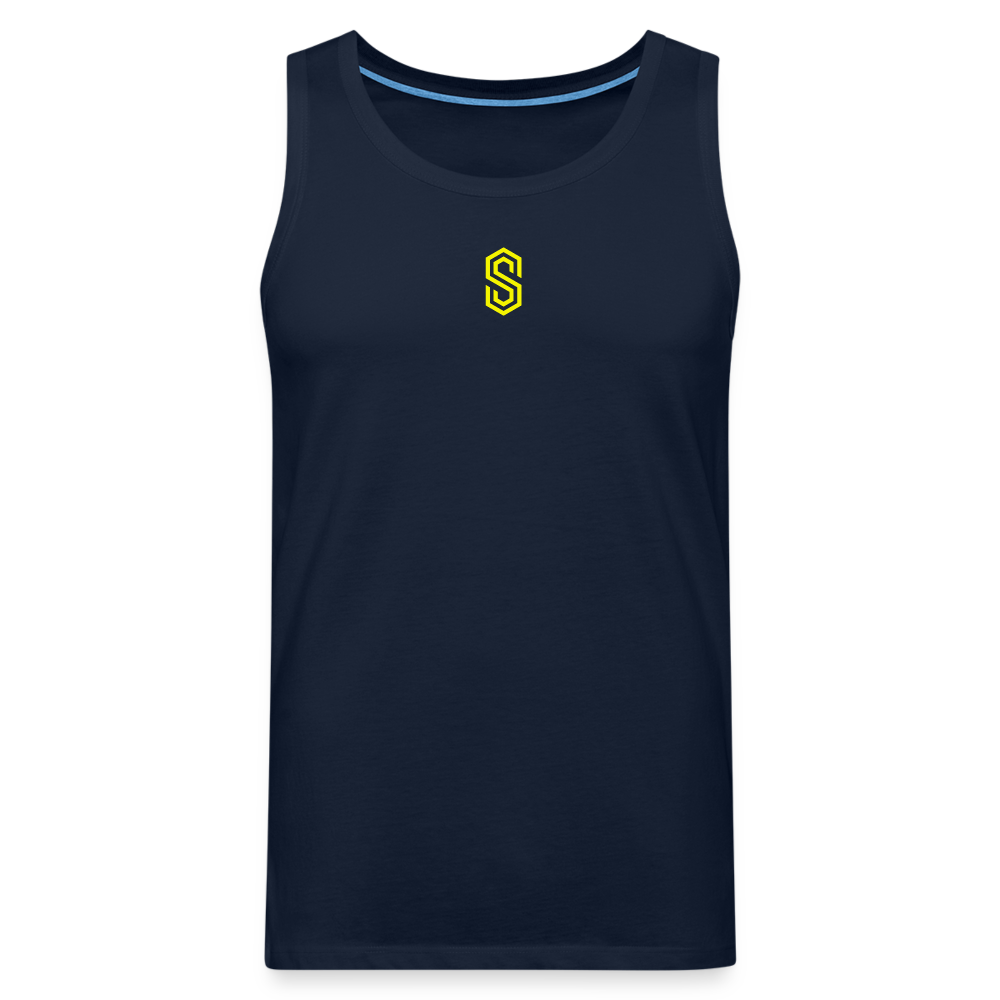 stellar strength fusion tank top yellow - navy