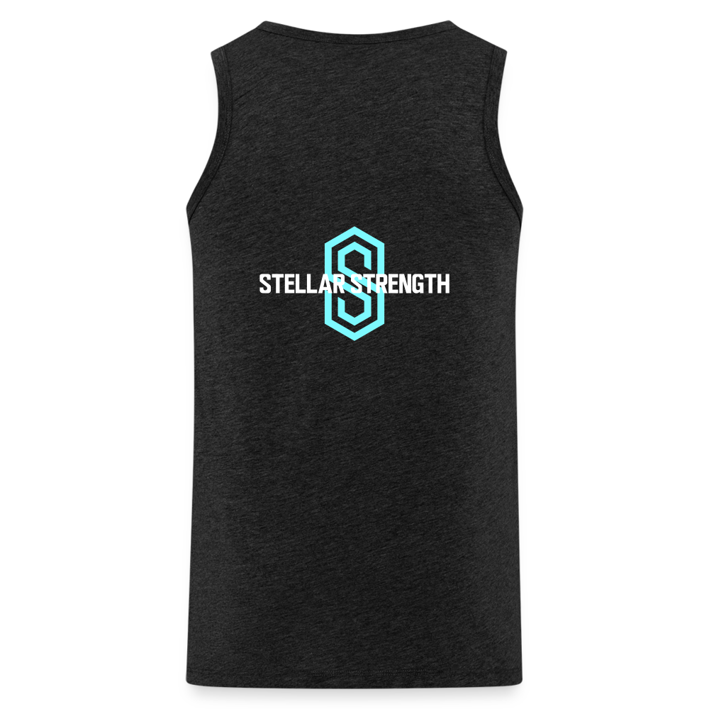 stellar strength fusion tank top blue - charcoal grey
