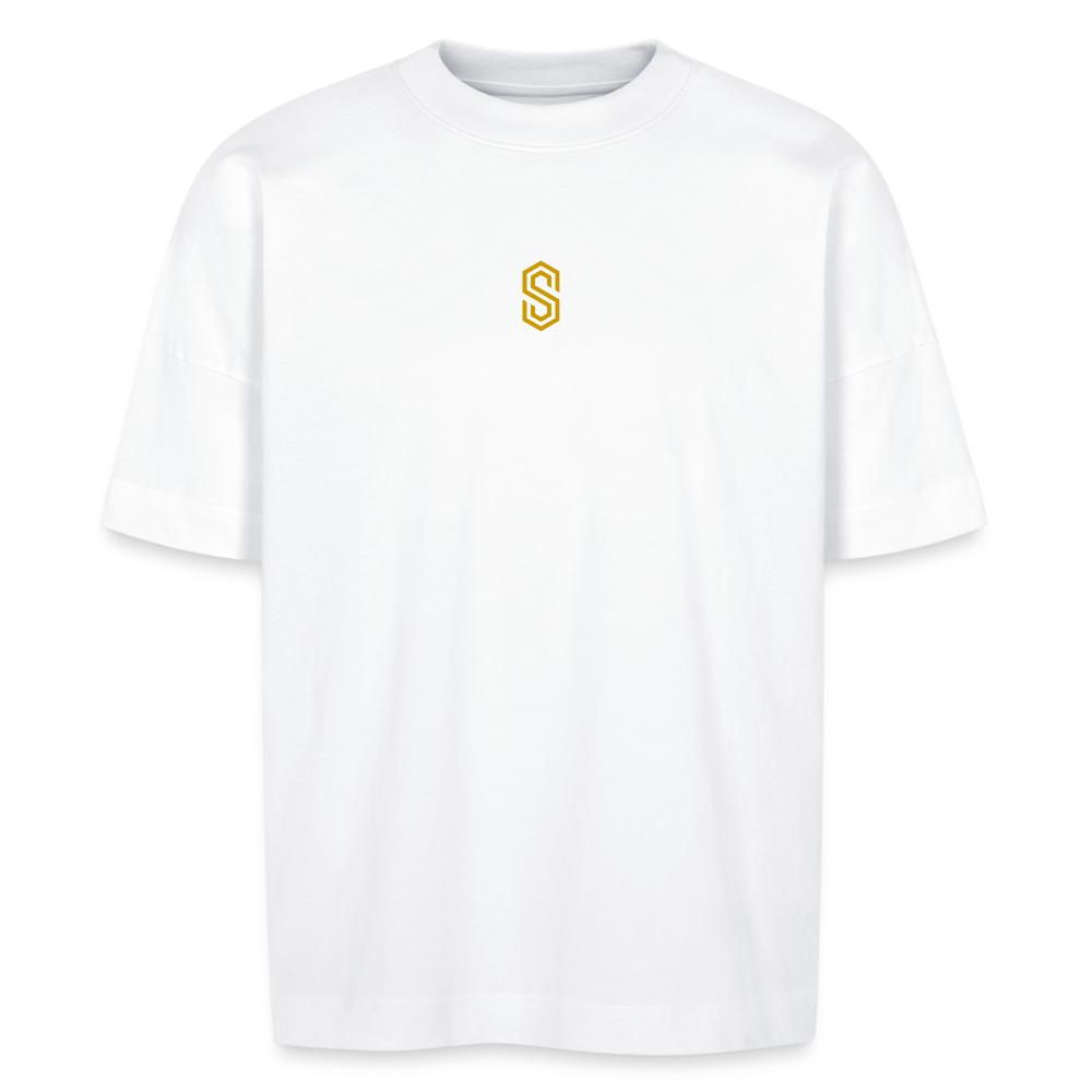 stellar pump loading oversized t-shirt gold - white