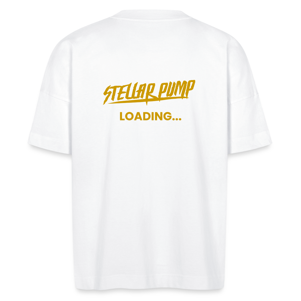 stellar pump loading oversized t-shirt gold - white